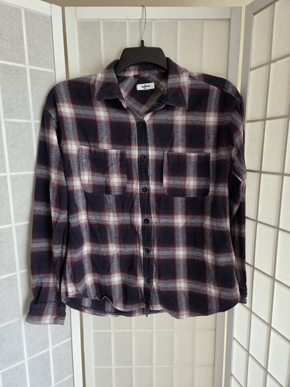 Garage Plaid Button-Up Shirt Small